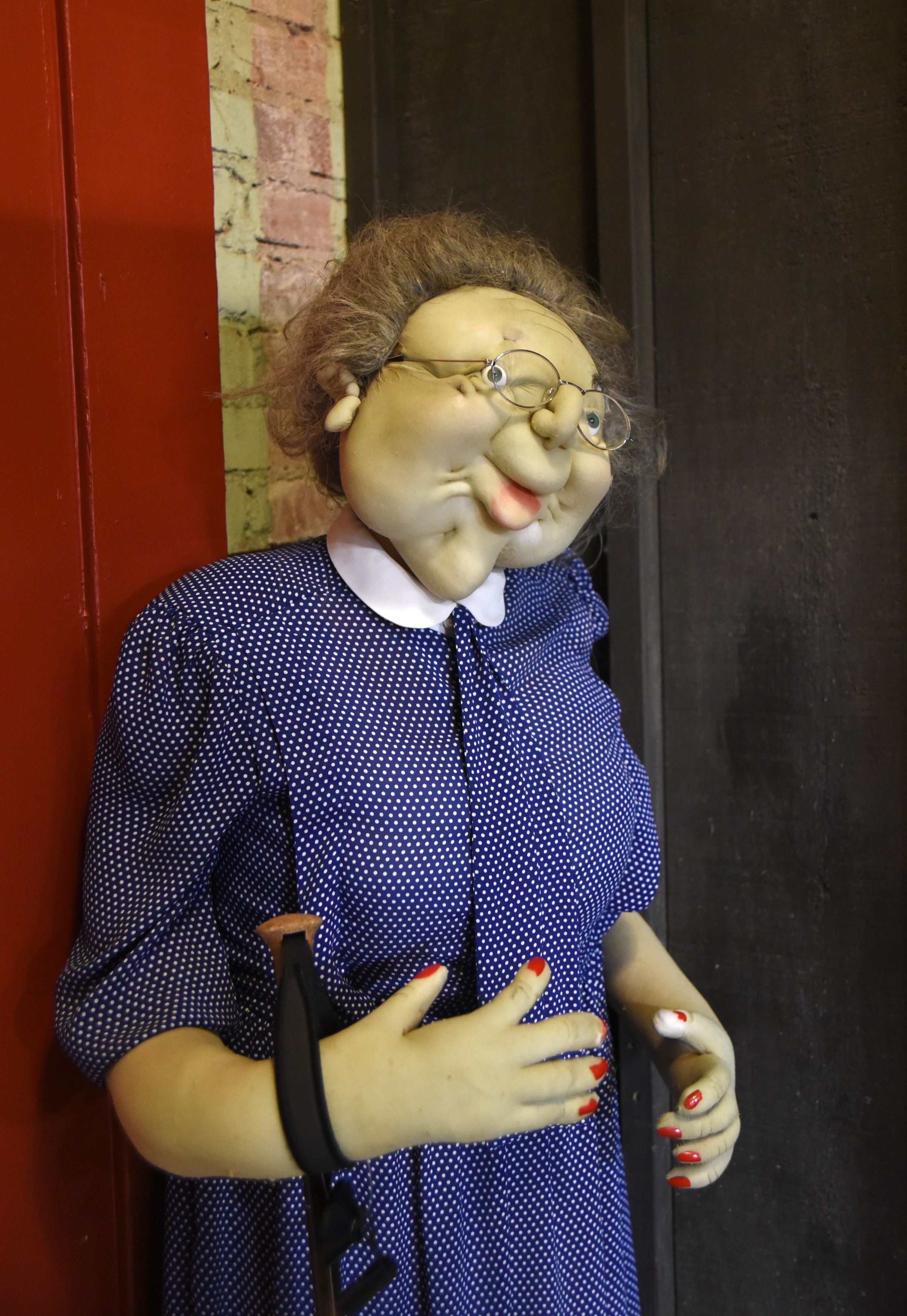 "Granny" stands outside of the entrance to Appalachian Outfitters in Murphy, N.C., Tuesday, January 19, 2016.