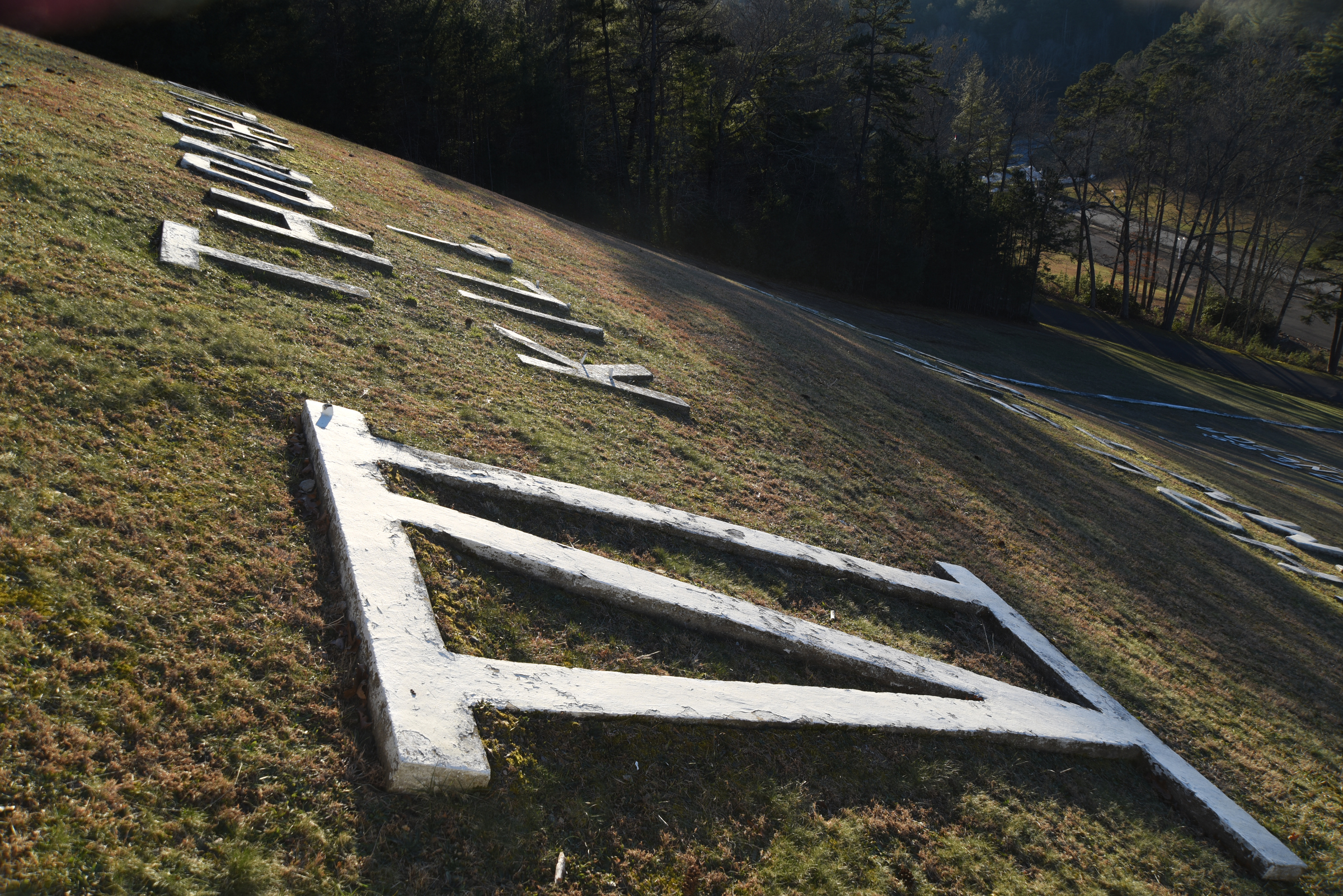 Fields of the Wood Bible Park features the Ten Commandments in five-foot-high letters and a 30' by 50' Bible.