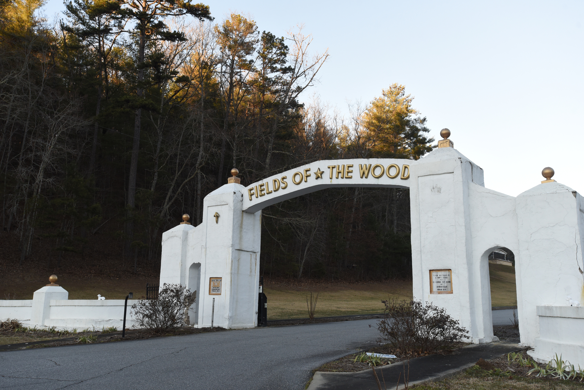 Fields of the Wood Bible Park features the Ten Commandments in five-foot-high letters and a 30' by 50' Bible.