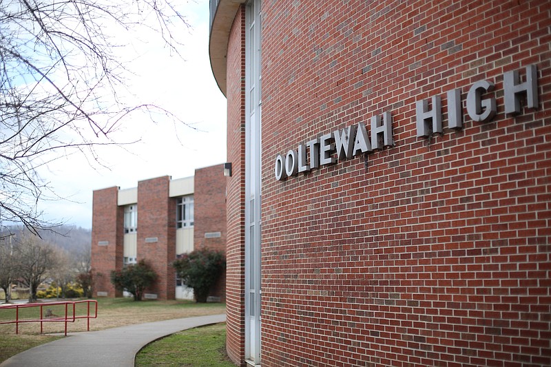 The exterior of Ooltewah High School photographed on Sunday, January 31, 2016. (Staff photo by Maura Friedman)