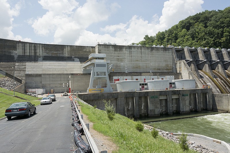 Boone Dam has a seepage issue in the earthen embankment to the left of the concrete dam.