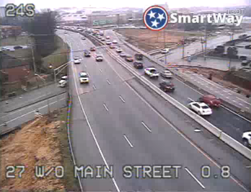 A crash in downtown Chattanooga slowed the morning commute for northbound drivers. 