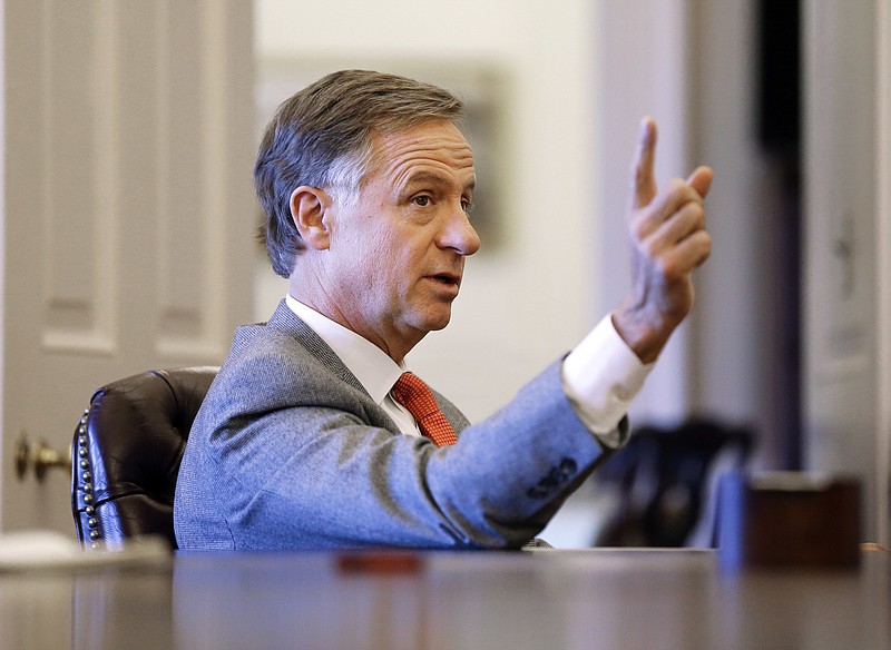 In this Feb. 11, 2016, photo, Tennessee Gov. Bill Haslam answers questions about his priorities for 2016 during an interview in Nashville.