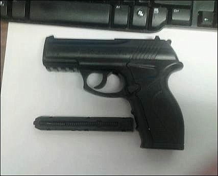 A photo of a gun brought to school by a student. 