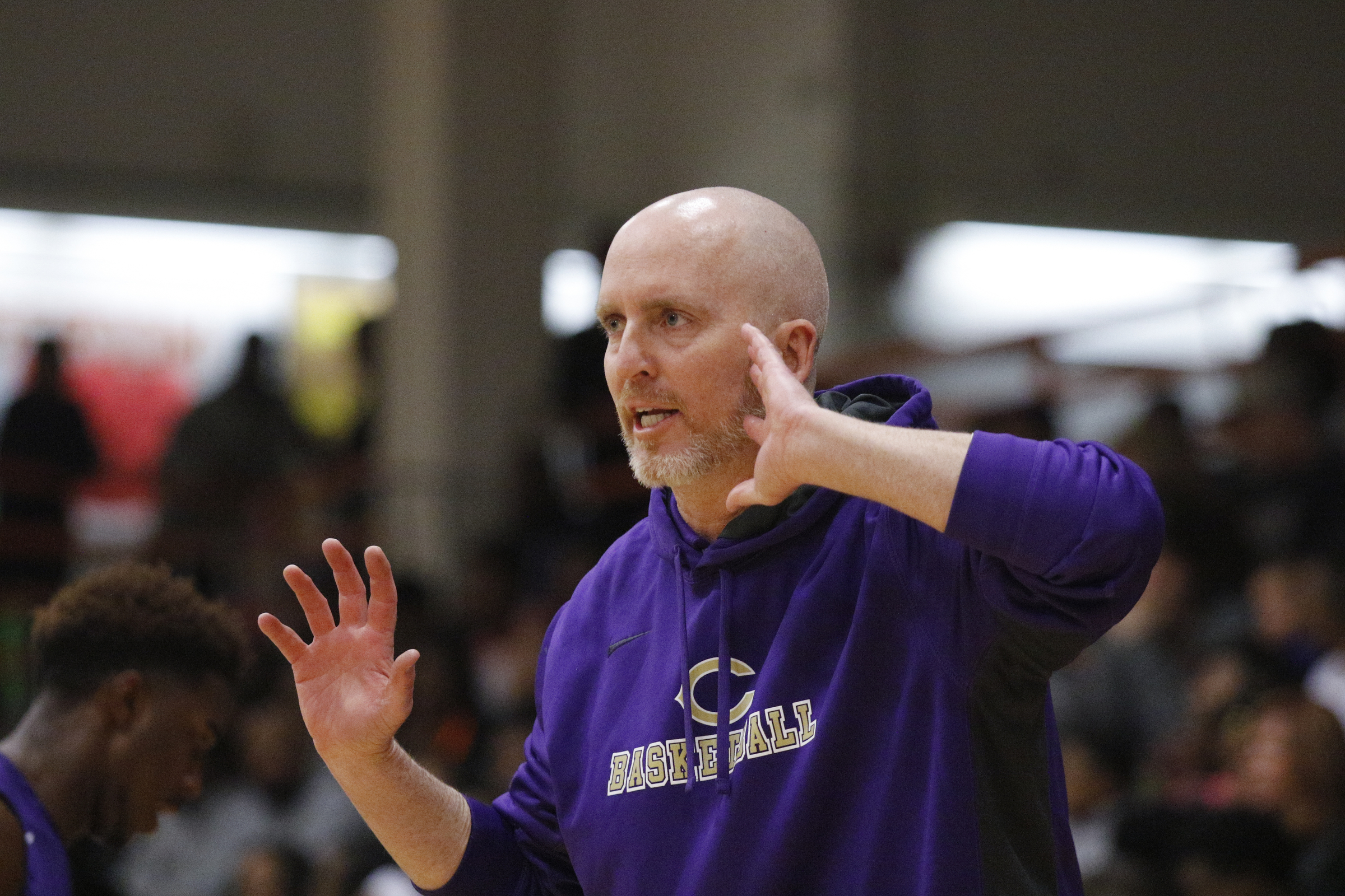 Central boys basketball coach Richard Rogers directs players during their Region 3-AA boys' basketball tournament championship game against Brainerd at East Ridge High School on Thursday, March 3, 2016, in East Ridge, Tenn.