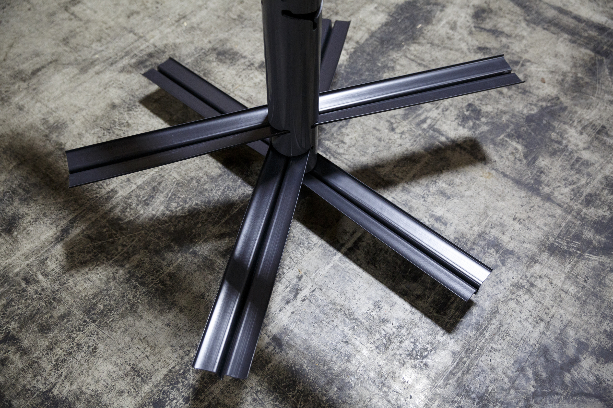 The fish attractor made by Matt Marsden, called the American Fish Tree, works by casting shadows in water where fish hide, as seen here at a warehouse Friday, Feb. 19, 2016, in Soddy-Daisy, Tenn. The device, which is made from PVC, can be dropped into a lake to provide an artificial fish habitat by providing shelter and shade.