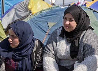 Hala Haddad, left, a 19-year-old English literature student from Syria ...