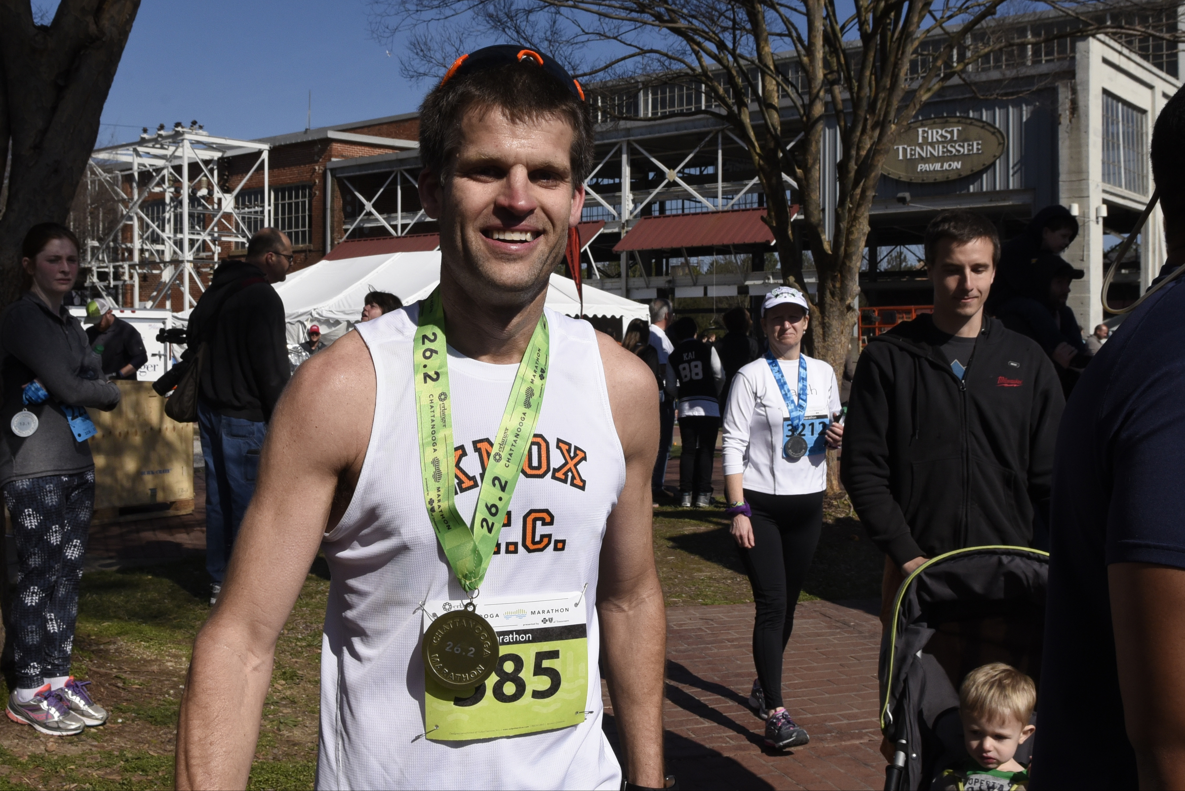 Full marathon winner Bob Adams is all smiles after the Chattanooga Marathon on Sunday, Mar. 6, 2016, in Chattanooga, Tenn.
