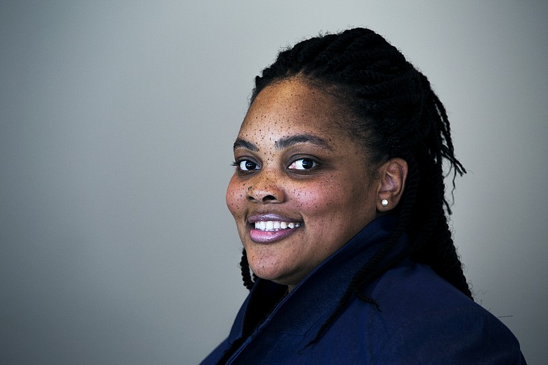 
              This photo taken Feb. 26, 2016, shows Black Lives Matter activist Tami Sawyer posing for a portrait at black-owned business Guilt Free Pastries, in Memphis, Tenn.  Sawyer organized her first protest as part of the Black Lives Matter movement in the fall of 2014, after a Ferguson, Missouri police officer who shot 18-year-old Michael Brown wasn’t indicted by a grand jury. Sawyer’s activism didn’t end with the criminal justice system. The 33-year-old has become an advocate for African American consumers spending dollars with African American-owned businesses, rekindling an idea her parents’ generation would find familiar.  (Yalonda M. James/The Commercial Appeal via AP)
            