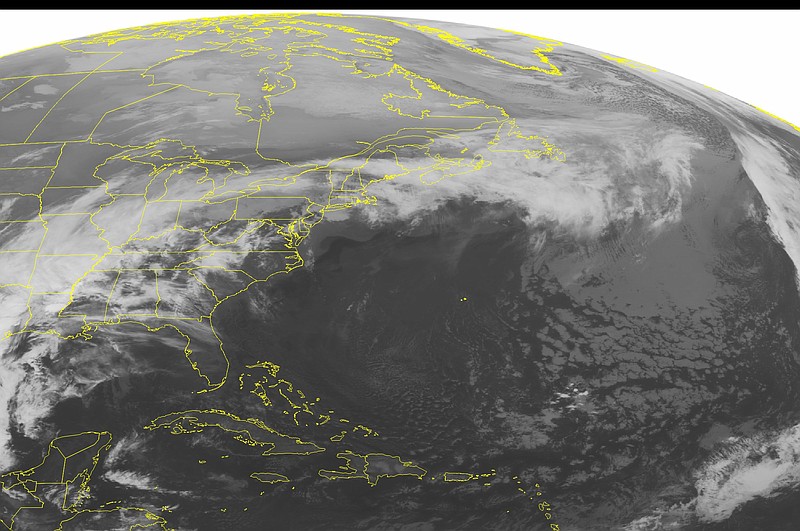 This NOAA satellite image taken Thursday, March 10, 2016, at 12:45 a.m. EST shows a strong area high pressure off of the Eastern Seaboard. This dome of high pressure has brought record high temperatures to the Northeast. This has also caused a front to stall out over the Mississippi River Valley which is focusing very heavy rainfall and thunderstorms. Some locations in the Lower Mississippi River Valley will see over a foot of rainfall. This much rain will cause flash flooding and river flooding. In addition to the heavy rain threat, thunderstorms will be accompanied with hail, frequent lightning, and strong wind gusts. The storm system is not expected to move much over the next couple of days. Rain also extends into the Ohio River Valley and northern New England along this large stationary front.