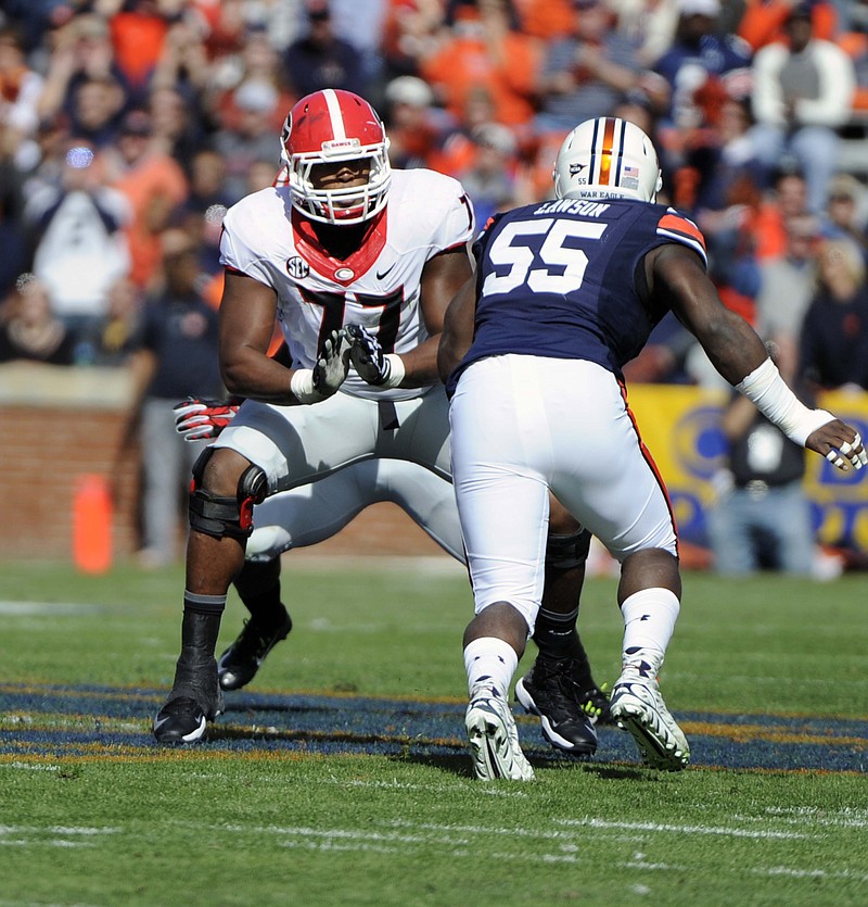 Junior tackle Isaiah Wynn is expected to be a part of a bigger offensive front this year at Georgia under first-year line coach Sam Pittman.