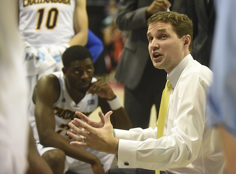 Will Wade, shown during his time as UTC's men's basketball coach, has led VCU into this year's NCAA tournament. The 10th-seeded Rams play seventh-seeded Oregon State on Friday in Oklahoma City in the opening round of the West Regional.