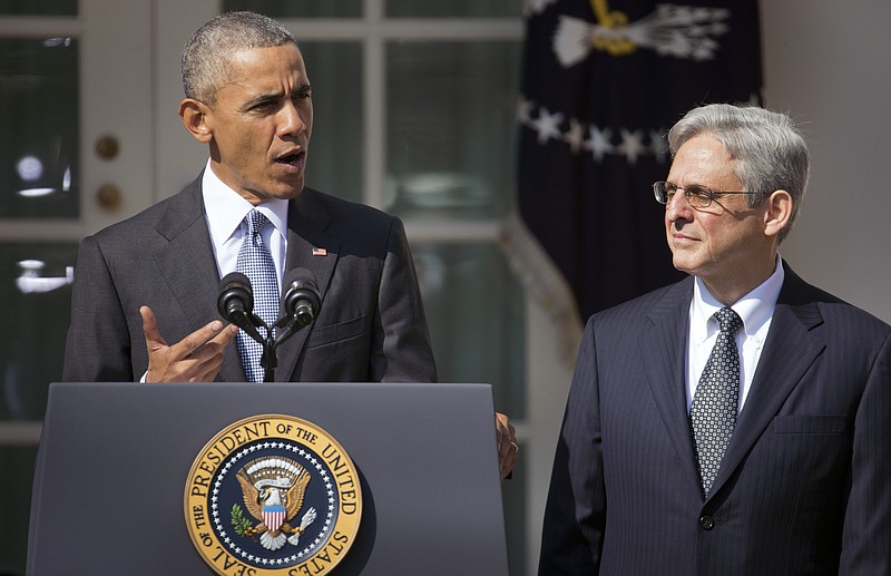 Federal appeals court Judge Merrick Garland, right, stands with President Barack Obama as he is introduced as a nominee for the United States Supreme Court earlier this week.