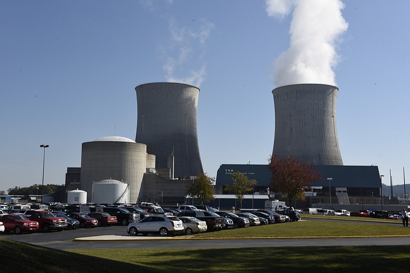 The TVA Watts Bar Nuclear Plant is photographed on Thursday, Oct. 22, 2015, near Spring City, Tenn., as Unit 2 begins producing electricity for the first time, 43 years after construction began at the site. 