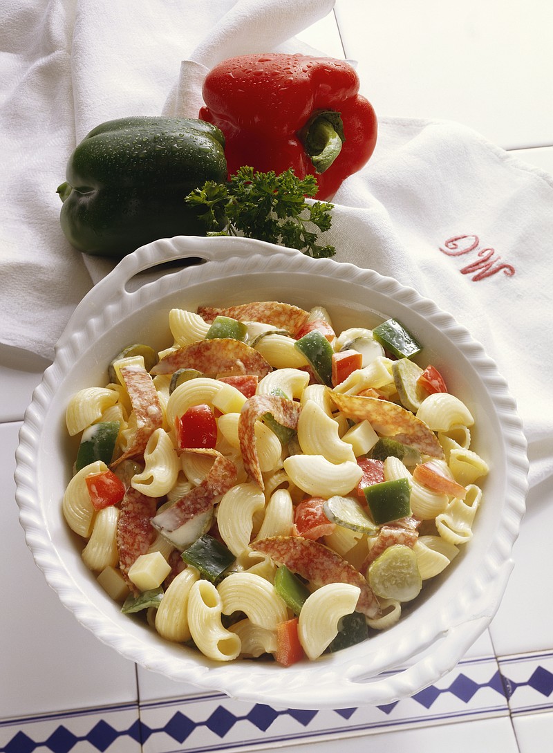Pasta Salad with Salami and Bell Pepper