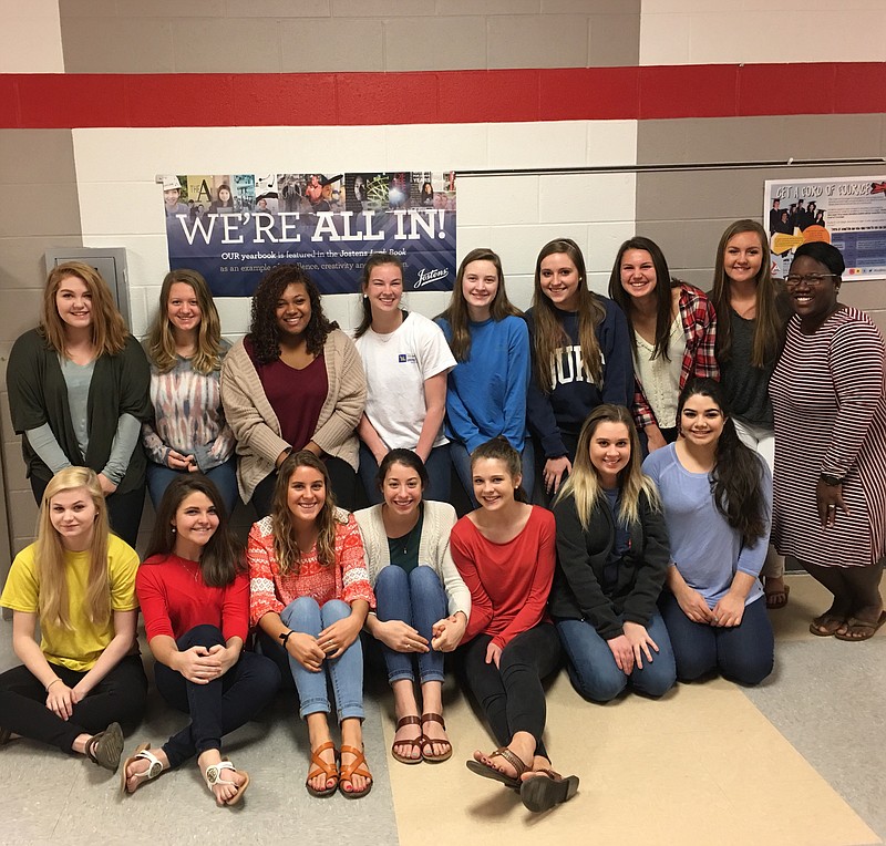 The 2016 staff of the Signal Mountain Middle/High School yearbook, "The Talon," is being recognized by yearbook manufacturer Jostens for producing one of best yearbooks in the nation. The staff, led by yearbook adviser Belinda Martin, comprises Haleigh Theele, Mary McGowan Austin, Sarah Kate Brock, Ivy Ervin, Allyson Martinez, Sarah Hoffmann, Maddy Young, Michaela Roach, Emily Stevens, Nicole Donnell, Sydnee Lee, Abby Werner, Denisse Zirangua, Emily Powell, Grace Viall, Julia Peele, Megan Watkins, Devon Davis and Taelor Kellum.