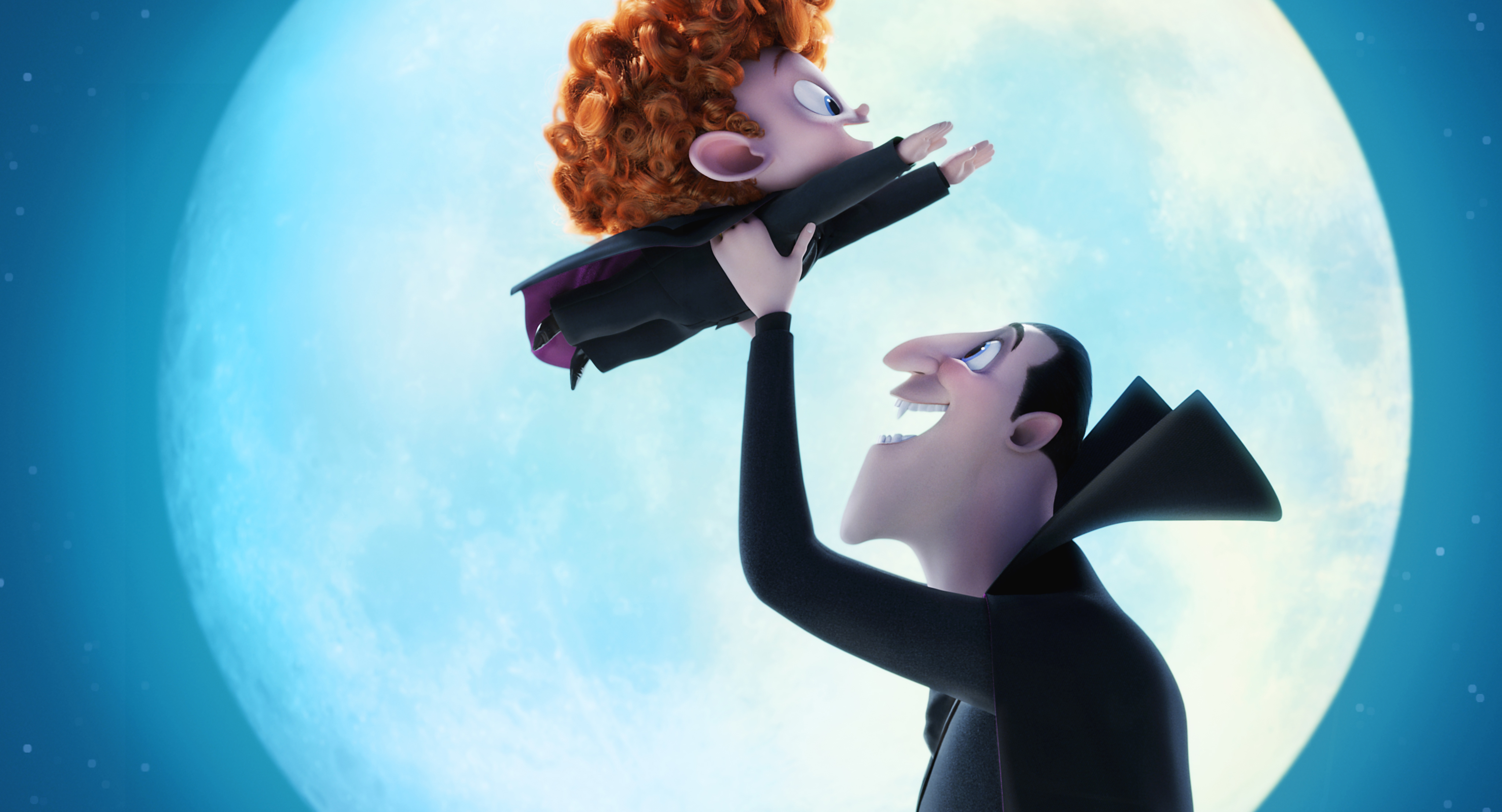 Dennis (Asher Blinkoff) and Dracula (Adam Sandler) appear in Columbia Pictures and Sony Pictures Animation's
