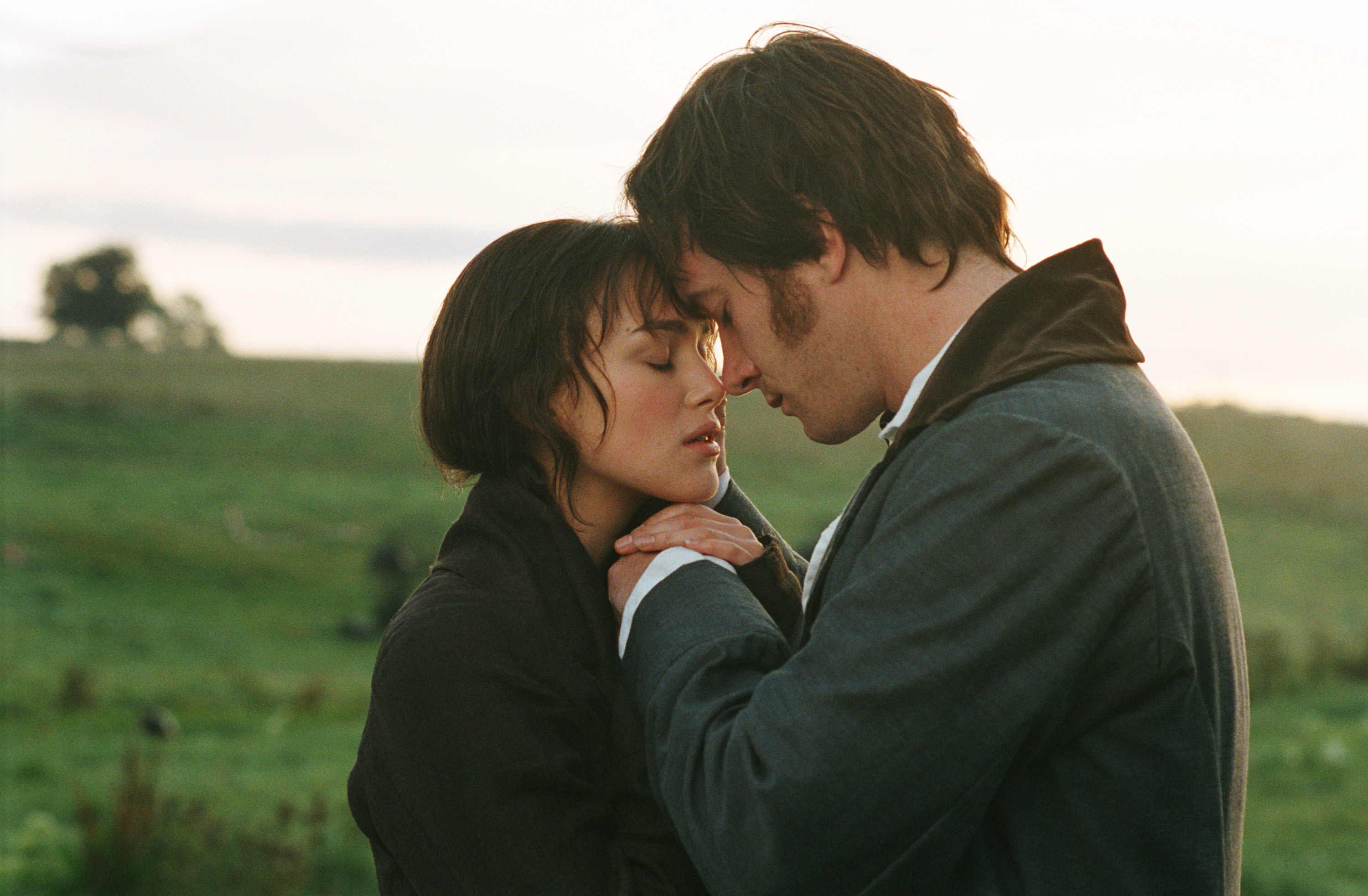 Keira Knightley and Matthew MacFadyen embrace in the 2005 cinematic treatment of Jane Austen's