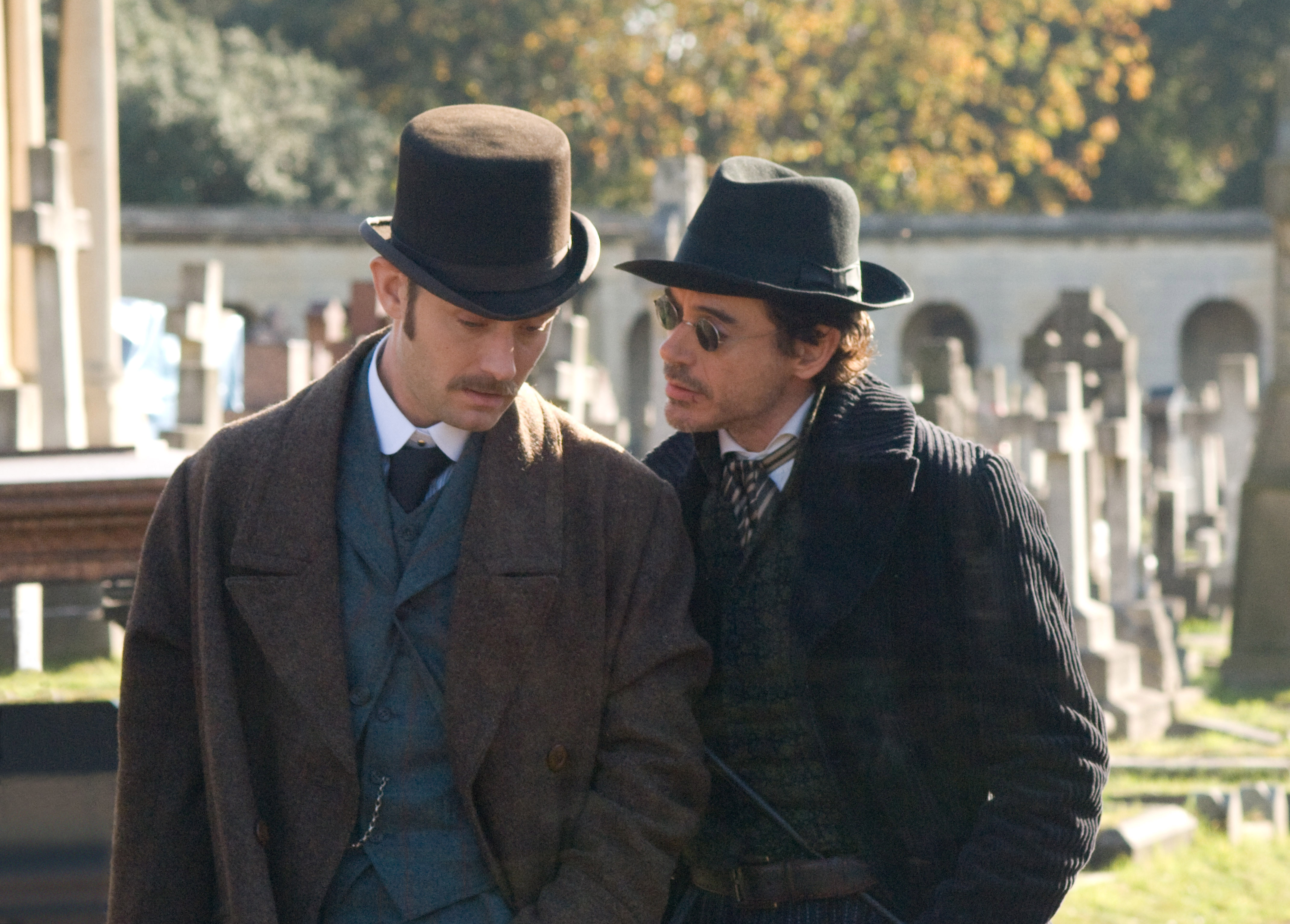 Jude Law as Dr. John Watson, left, and Robert Downey Jr. as Sherlock Holmes appear in the 2009 film