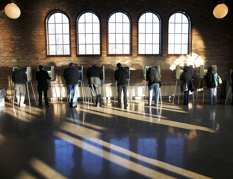 Wisconsin voters cast their ballots in the state's primary at the South Shore Park Pavilion on Tuesday, April 5, 2016, in Milwaukee.