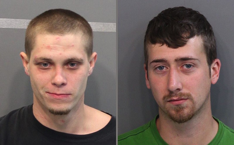 Johnathan Paul Harvey, 27, left, and William Matthew Harvey, 25, who investigators believe were involved in the stabbing death of 36-year-old Shawn Russell.