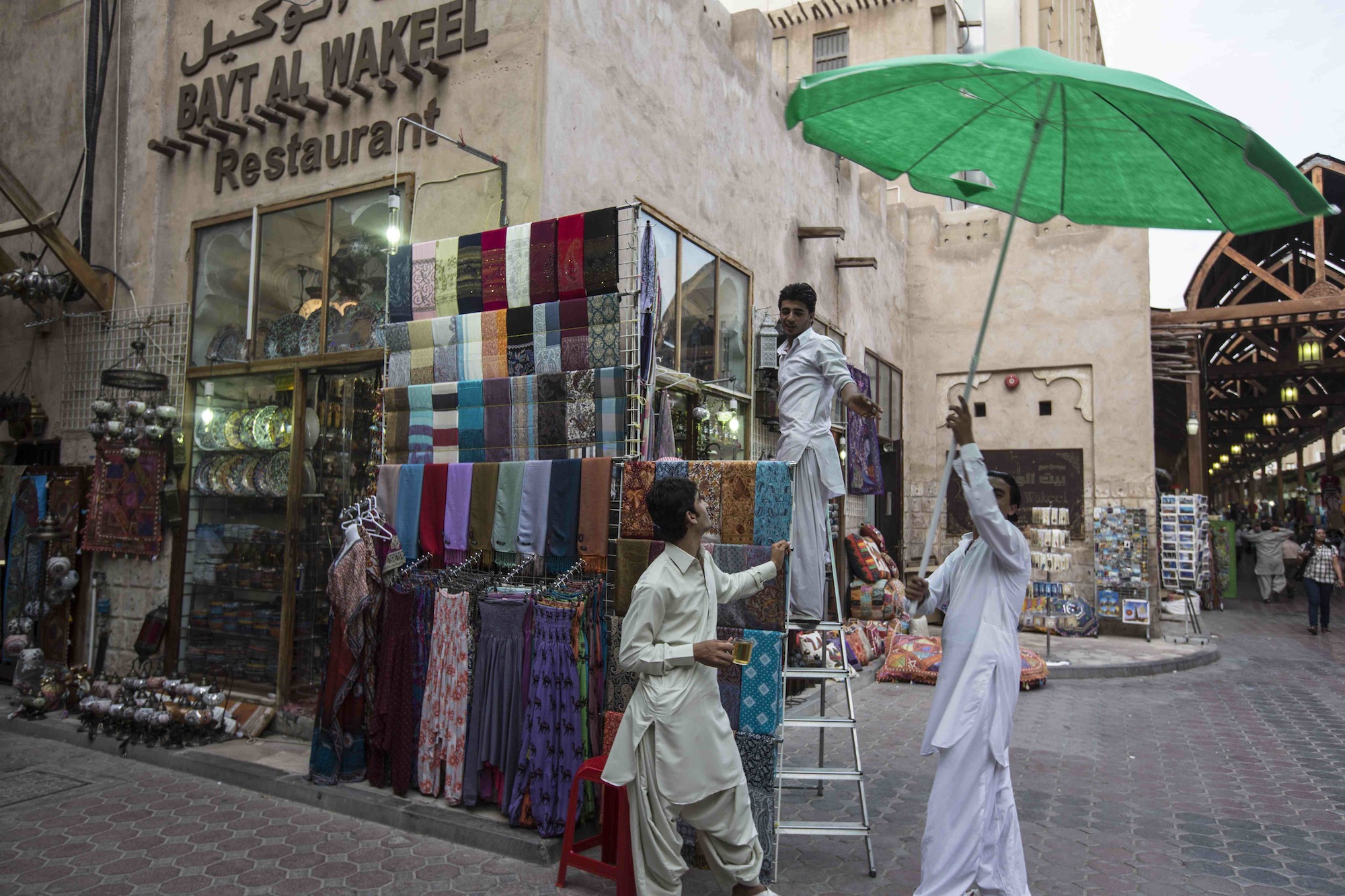 Bayt-Al-Wakeel restaraunt is located in the Old Souk bazaar in Dubai.