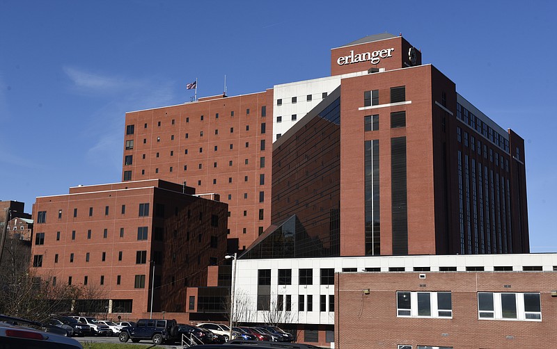 Seen on Tuesday, Jan. 5, 2016, in Chattanooga, Tenn., the medical towers at Erlanger Medical Center are located on the east side of the facility on Third Street near the intersection with Central Avenue.