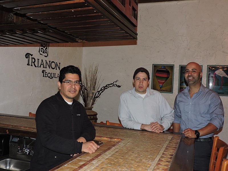 Having wrapped up renovations that began in November, La Adelita Restaurant assistant manager Oscar Torres, co-owner Miguel Casillas and bar manager Jose Perez, from left, are ready to welcome patrons to the newly open restaurant in Ringgold.