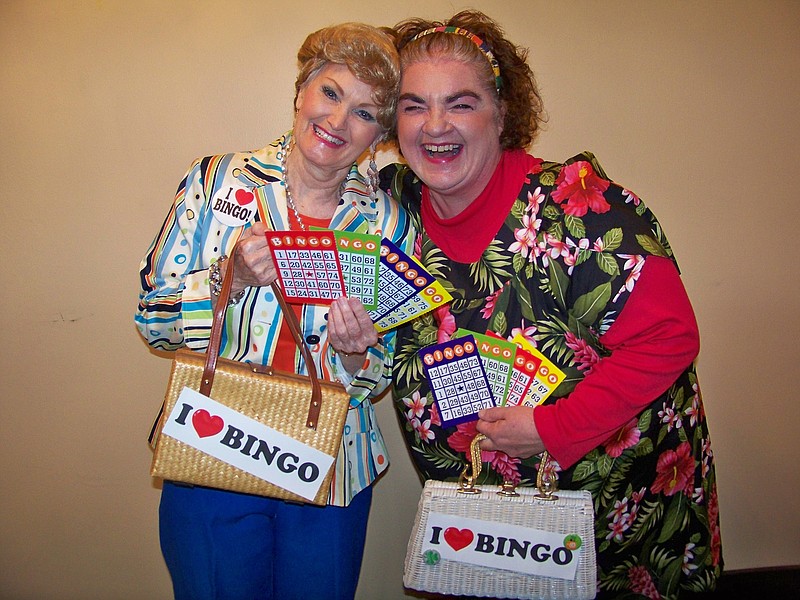 Elaine Baker, left, and Jamie Cline star as sisters and best friends looking for a little post-menopausal fun in "The Queen of Bingo."