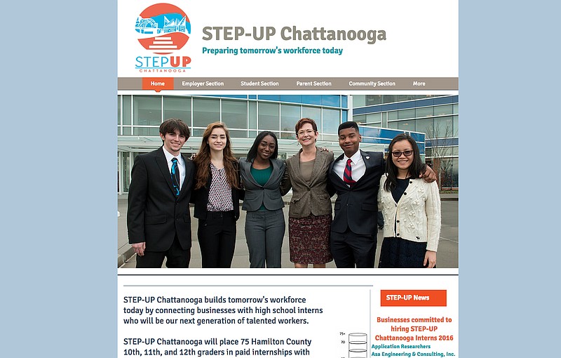 This is a screenshot of the Step-Up Chattanooga website.