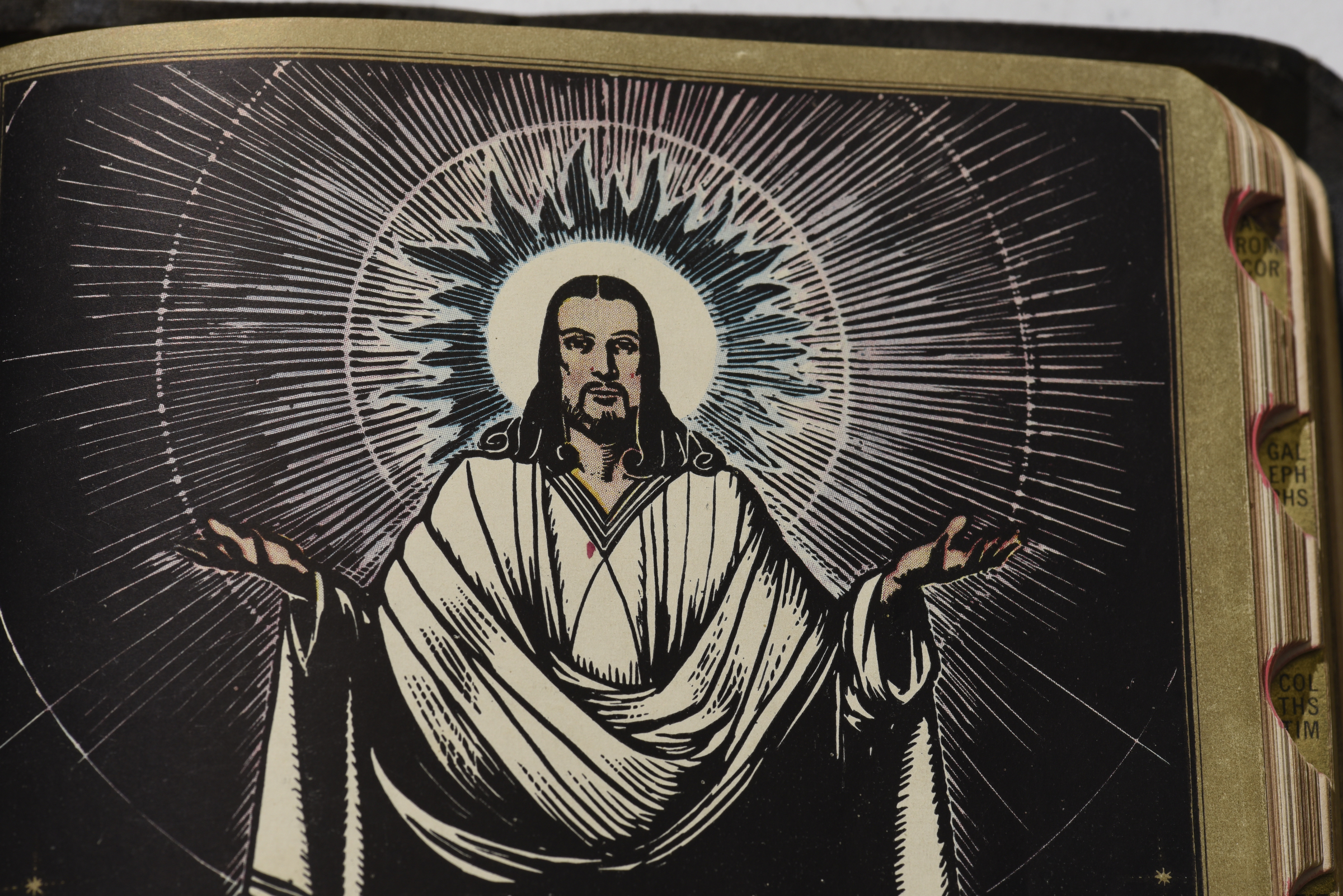 Photographed on Tuesday, Oct. 29, 2015, in Dalton, Ga., this illustration is in a Bible that belonged to Becky Kinnett, who died in 1954. Her granddaughter, Sylvia Summers, now owns this Bible, and has used it to research family history.