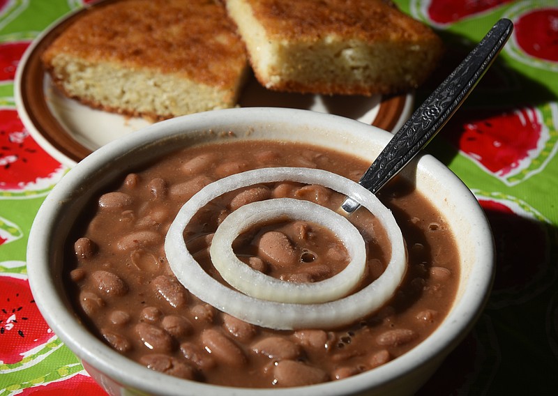 Pinto beans and cornbread are always on the menu at Zarzour's Cafe on Rossville Avenue. Owner Shannon Fuller says they make four pounds of pintos every day.