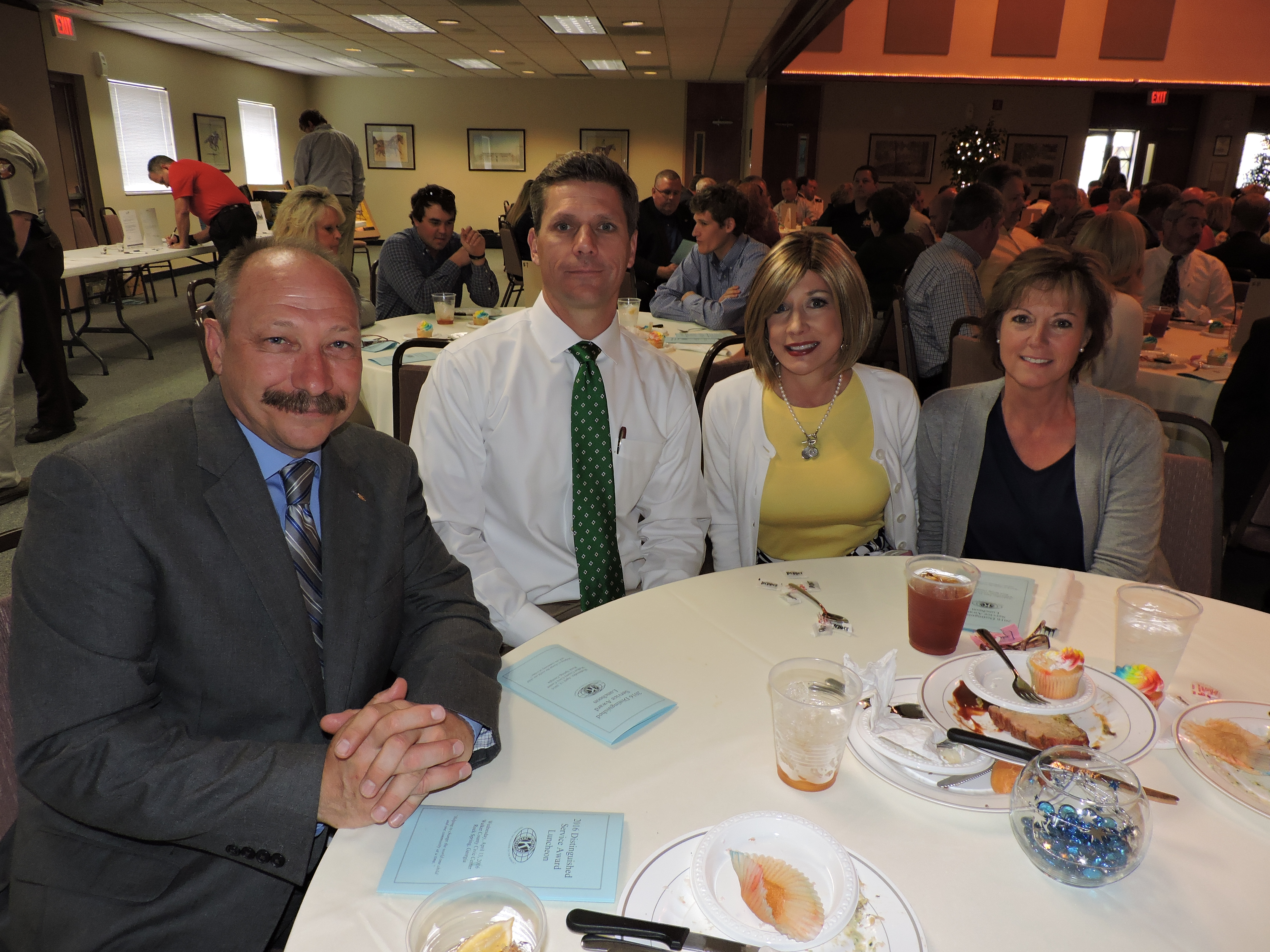 Catoosa County Schools employees attend the luncheon in support of Superintendent Denia Reese. From left are Ringgold High School Band Director Robin Christian, RHS Principal JR Jones, Catoosa County Schools Communication Specialist Marissa Brower and the superintendent's secretary, Peggy Snyder.