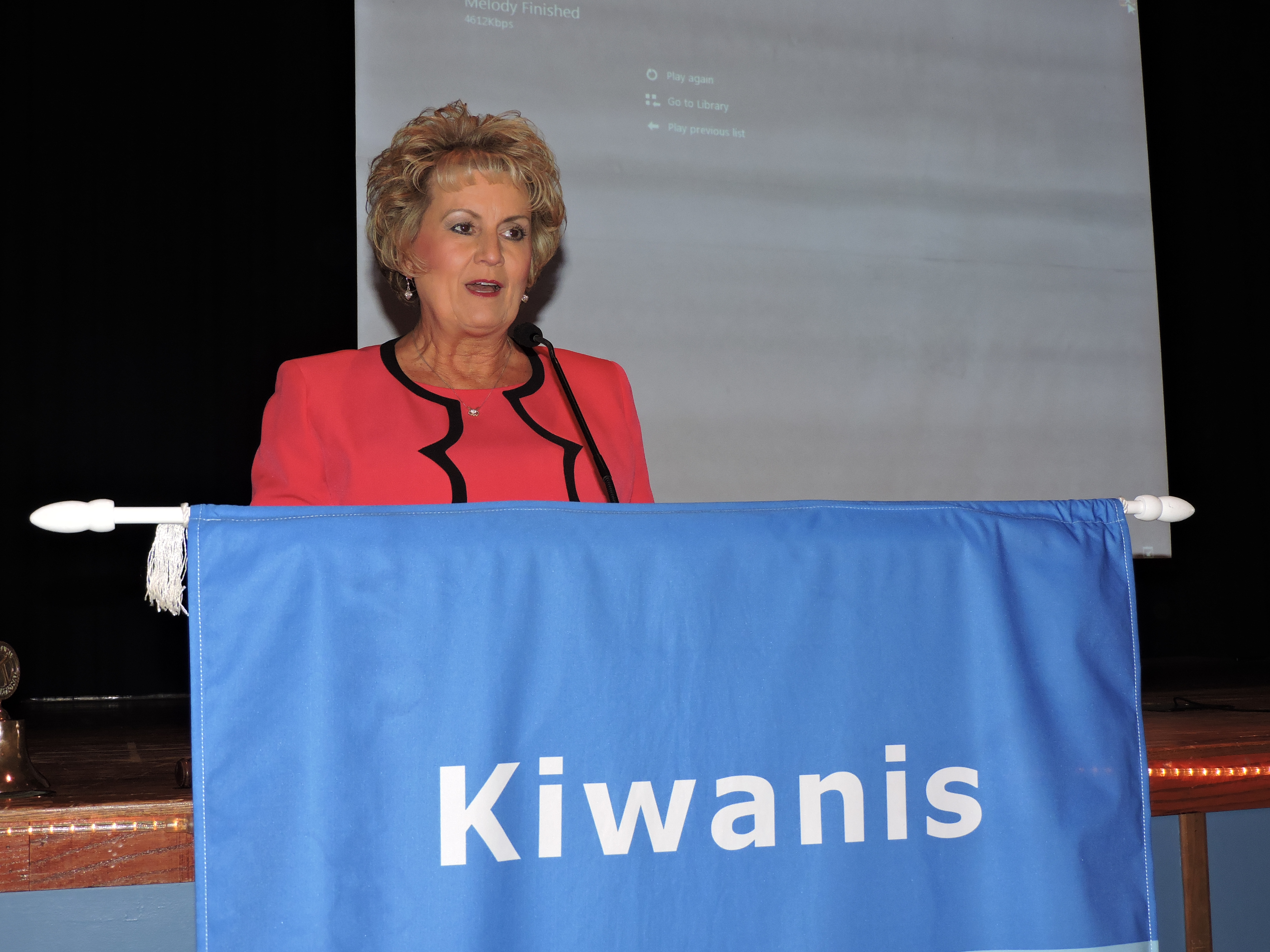 Chickamauga City Schools Superintendent Melody Day accepts her Distinguished Service Award.