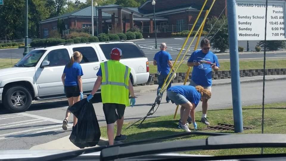 Volunteers help with last year's citywide cleanup effort.