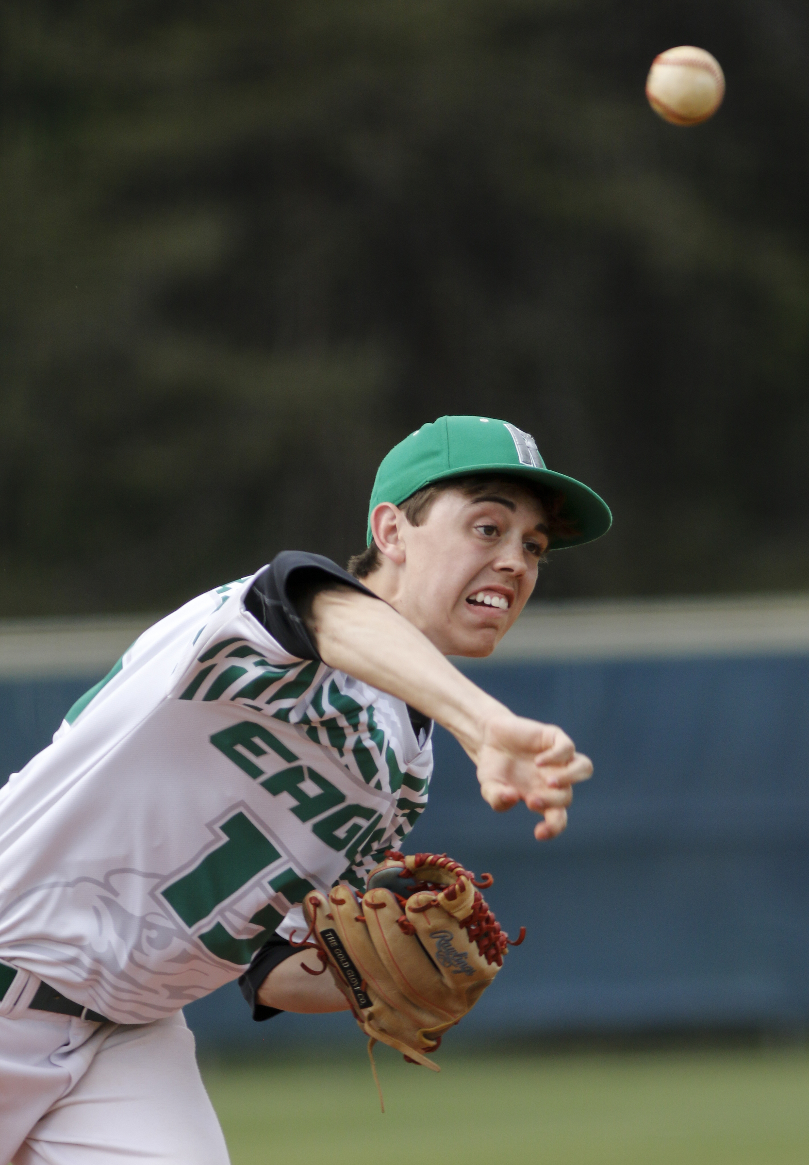 Rhea County player Cameron Travis pitches during their prep baseball game against Soddy-Daisy at Soddy-Daisy High School on Thursday, April 21, 2016, in Soddy-Daisy, Tenn.