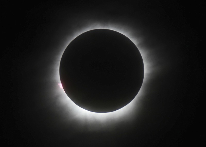 
              FILE - This March 9, 2016 file photo shows a total solar eclipse in Belitung, Indonesia. Hotel rooms already are going fast in Wyoming and other states along the path of next year’s solar eclipse. The total solar eclipse on Aug. 21, 2017, will be the first in the mainland U.S. in almost four decades.   (AP Photo, File)
            