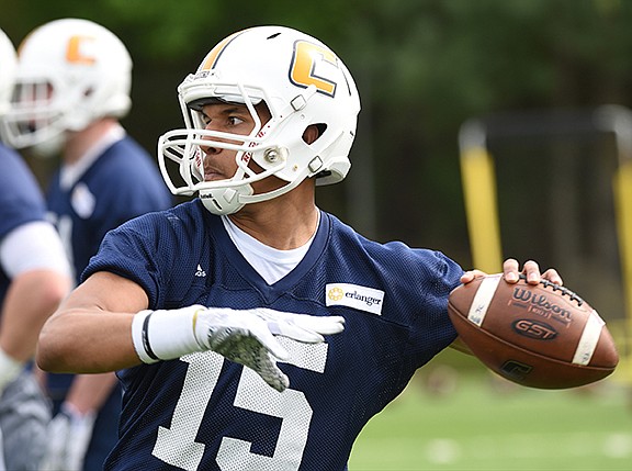Alejandro Bennifield, the expected starting quarterback for UTC this season, has made progress during spring practices. He'll have the chance to show his improvement in front of fans during today's 2 p.m. Blue and White Game at Finley Stadium.