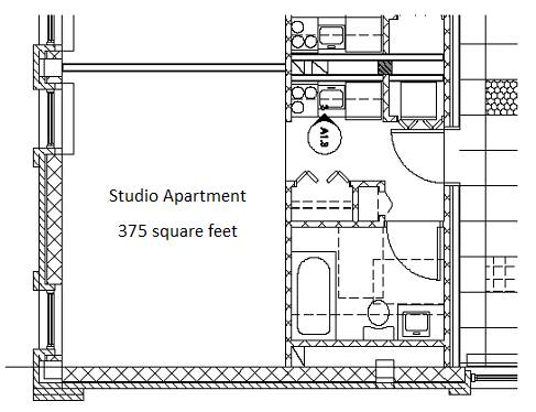 Floorplans of units for rent at The 300, a 10-story apartment building at 300 W. Sixth St. in downtown Chattanooga that offers 112 "New York-style" studio and one-bedroom apartments that range in size from 375 to 750 square feet.Submitted photosModel apartments at The 300, a 10-story apartment building at 300 W. Sixth St. in downtown Chattanooga that offers 112 "New York-style" studio and one-bedroom apartments that range in size from 375 to 750 square feet.