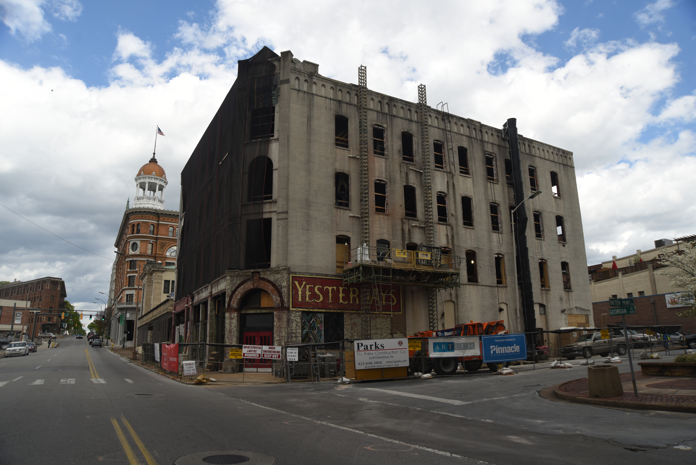 The old Yesterdays building in downtown Chattanooga is being remodeled into small apartments.