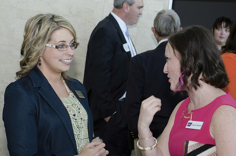 Nicole Flowers and Laura Brown attend the 40th anniversay of First Tennessee Bank celebration.