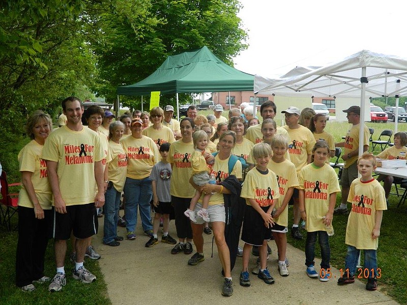 Families and friends gather during last year's Elizabeth's Outrun Melanoma 5k and Walk.