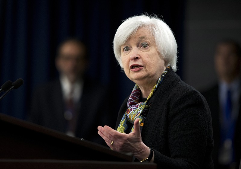 
              FILE - In this Wednesday, March 16, 2016, file photo, Federal Reserve Chair Janet Yellen speaks during a news conference after the Federal Open Market Committee meeting in Washington. Despite a healthy U.S. job market, with the global economy struggling and U.S. inflation still subpar, many economists see little likelihood of a rate hike even before the second half of the year. (AP Photo/Manuel Balce Ceneta, File)
            