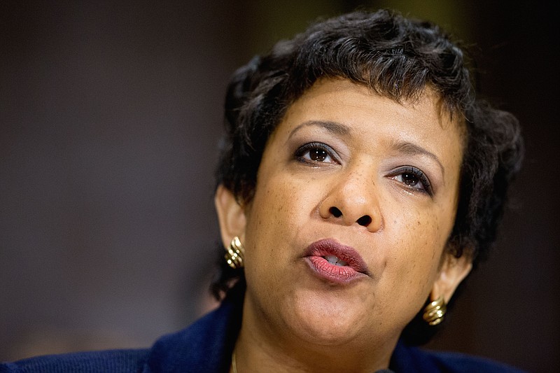 
              FILE - In this March 9, 2016 file photo, Attorney General Loretta Lynch testifies on Capitol Hill in Washington, before the Senate Judiciary Committee. Lynch is urging the nation's governors to make it easier for convicted felons to obtain state-issued identification after they get out of prison, part of a broader plan being announced Monday to help smooth the path for state and federal inmates who are preparing to re-enter society.  (AP Photo/Andrew Harnik)
            