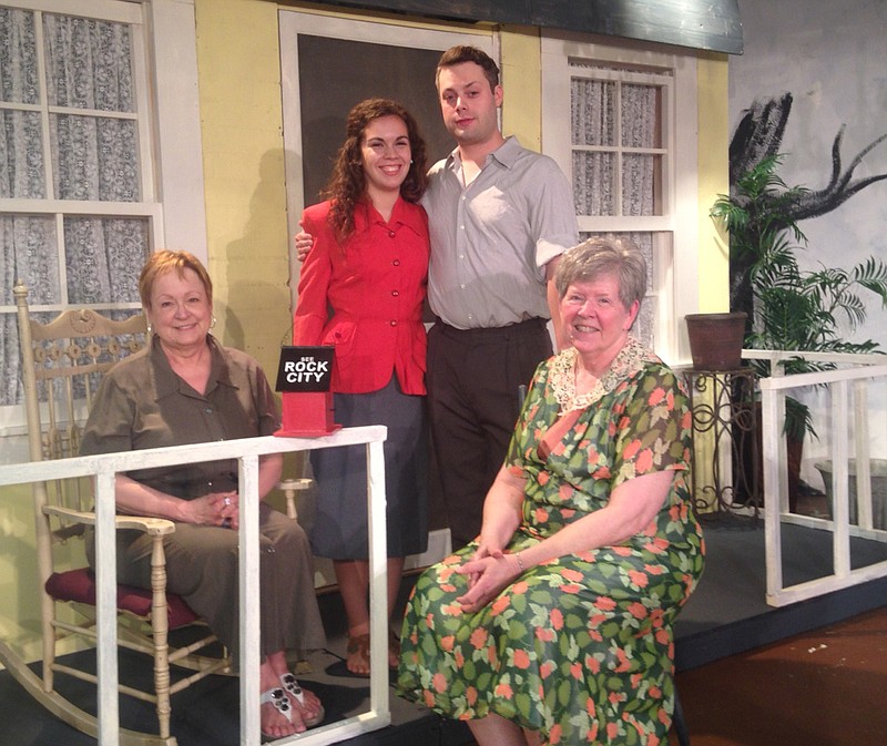 "See Rock City" opens Friday, April 29, at Oak Street Playhouse in First-Centenary United Methodist Church. The cast, from left, features Patti Gross, Nicole Montgomery, Kyle Dagnon and Fran Habecker.