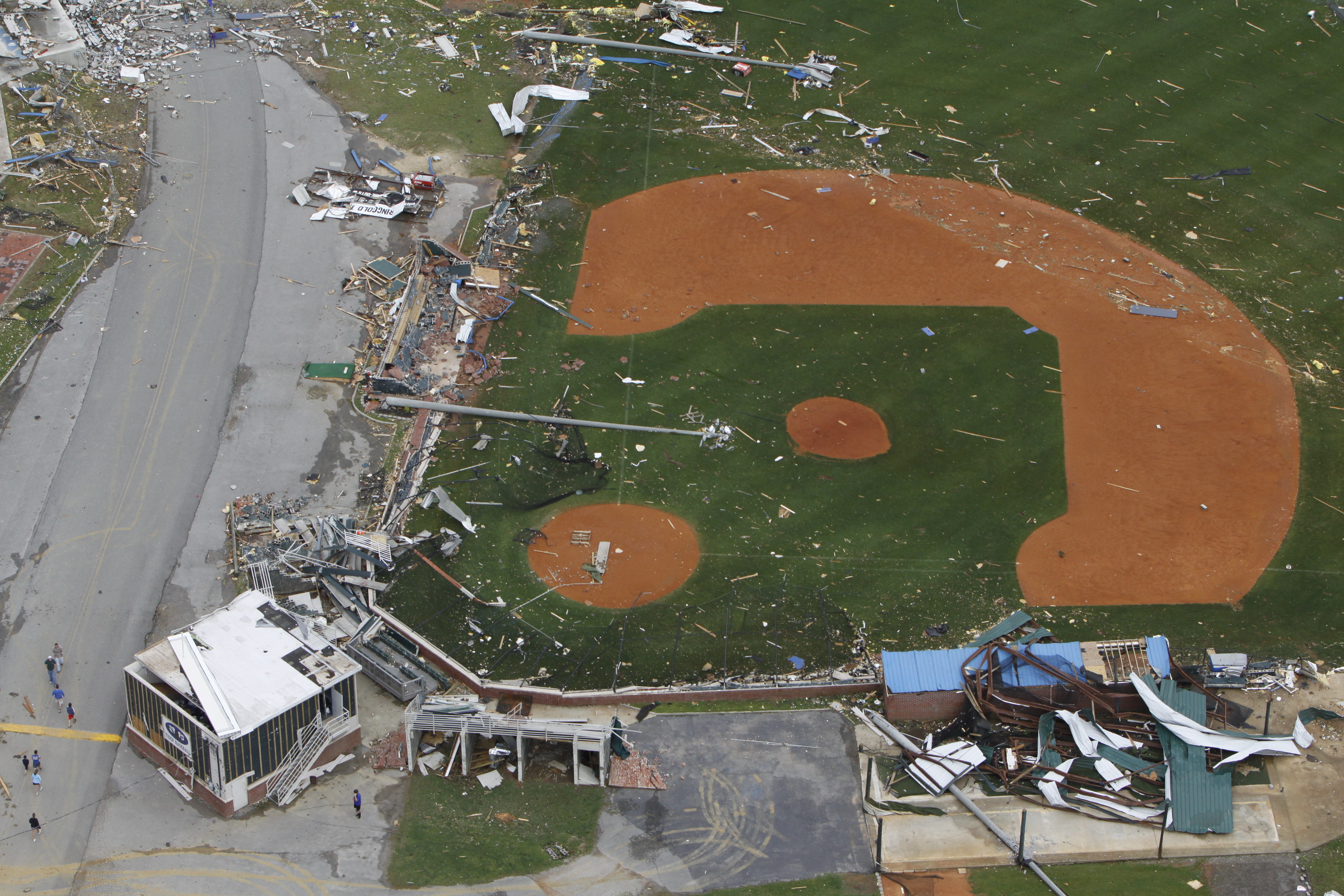 Staff photo by Dan Henry/Chattanooga Times Free Press - April 28, 2011. Ringgold Middle and High schools were severely damaged Wednesday evening after overnight storms produced what is thought to be numerous tornadoes touching down throughout the North Georgia and Chattanooga area.