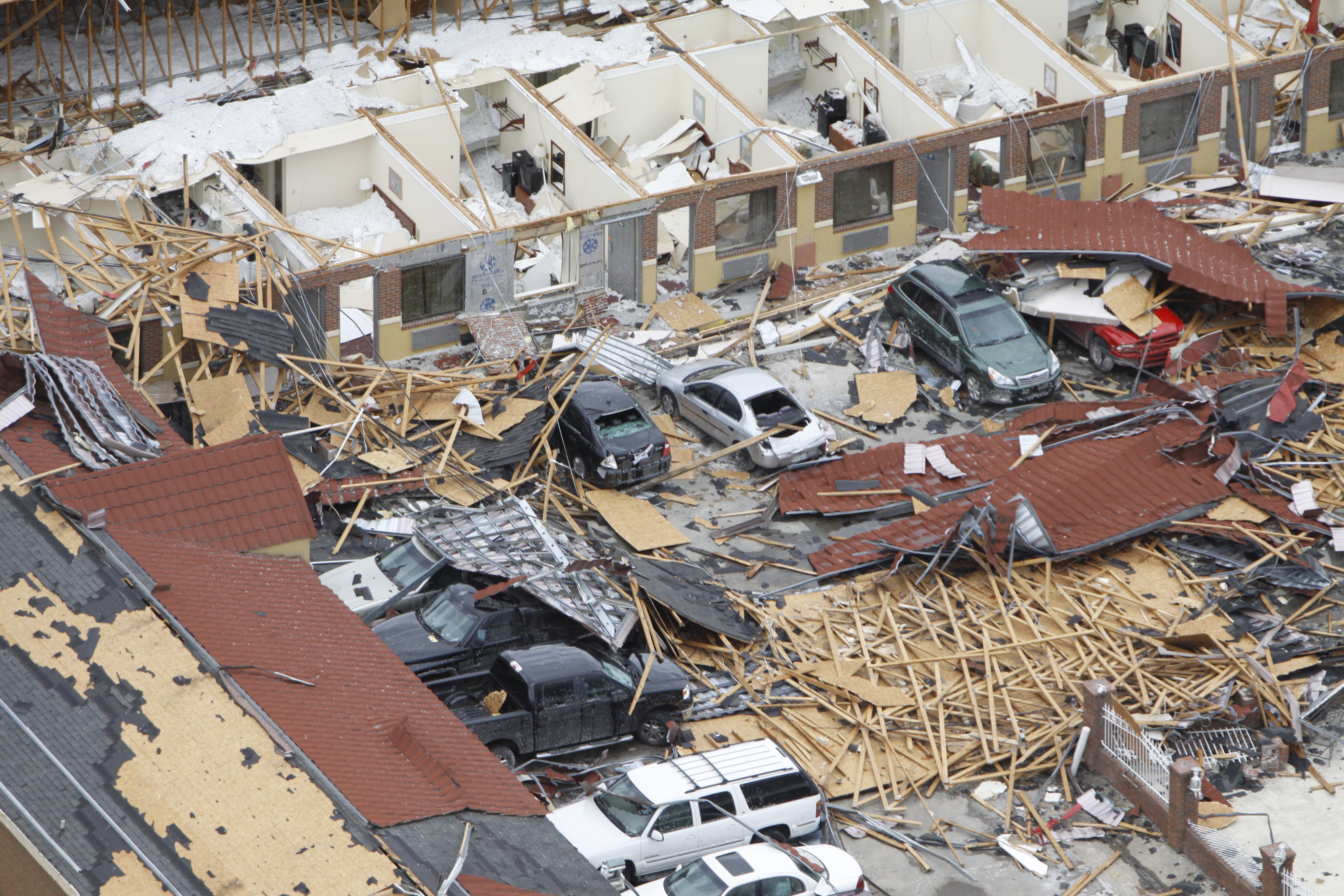 Staff photo by Dan Henry/Chattanooga Times Free Press - April 28, 2011. Remains of a Ringgold, Ga., motel are scattered about after overnight storms produced what is thought to be numerous tornadoes which touched down throughout the North Georgia and Chattanooga area Wednesday evening.