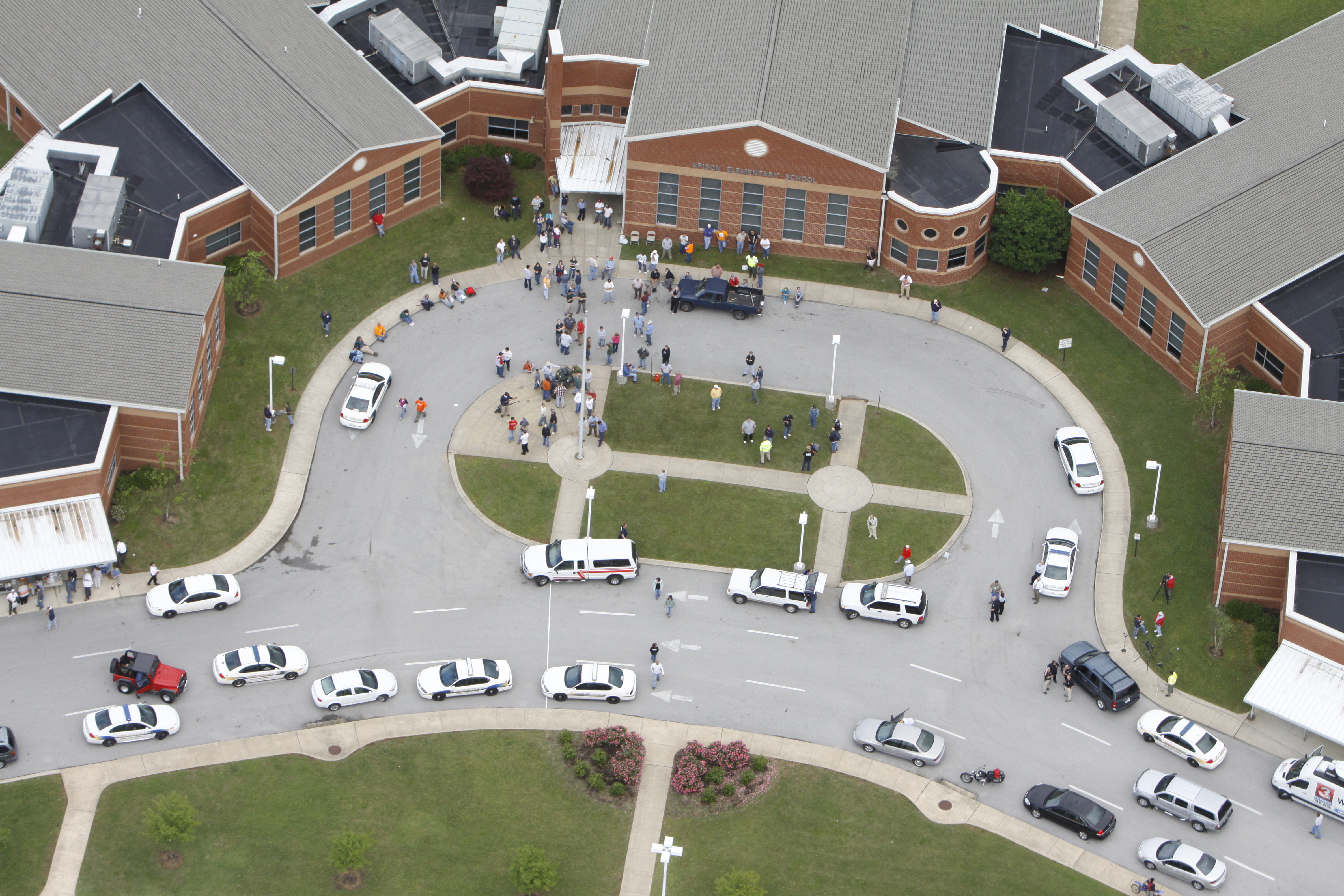Staff photo by Dan Henry/Chattanooga Times Free Press - April 28, 2011. Emergency personnel and volunteers stage at Apison Elementary while working to perform search and rescue efforts throughout Hamilton and Catoosa counties after overnight storms produced what is thought to be numerous tornadoes which touched down throughout the North Georgia and Chattanooga area Wednesday evening.