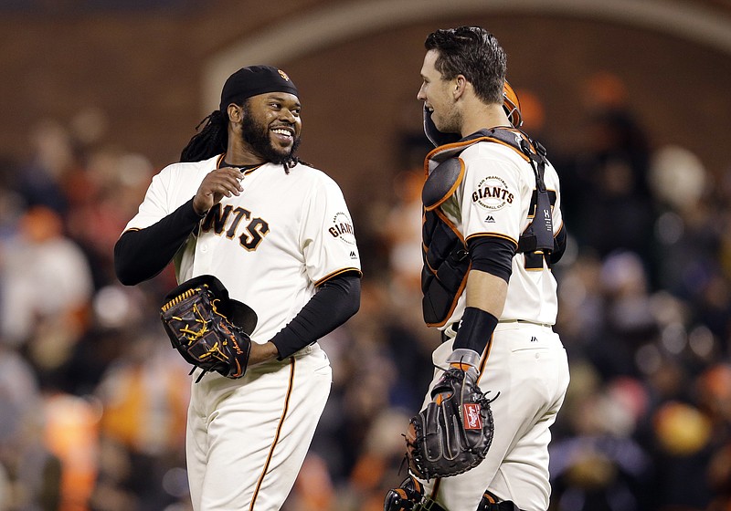 San Francisco Giants starting pitcher Johnny Cueto delivers a