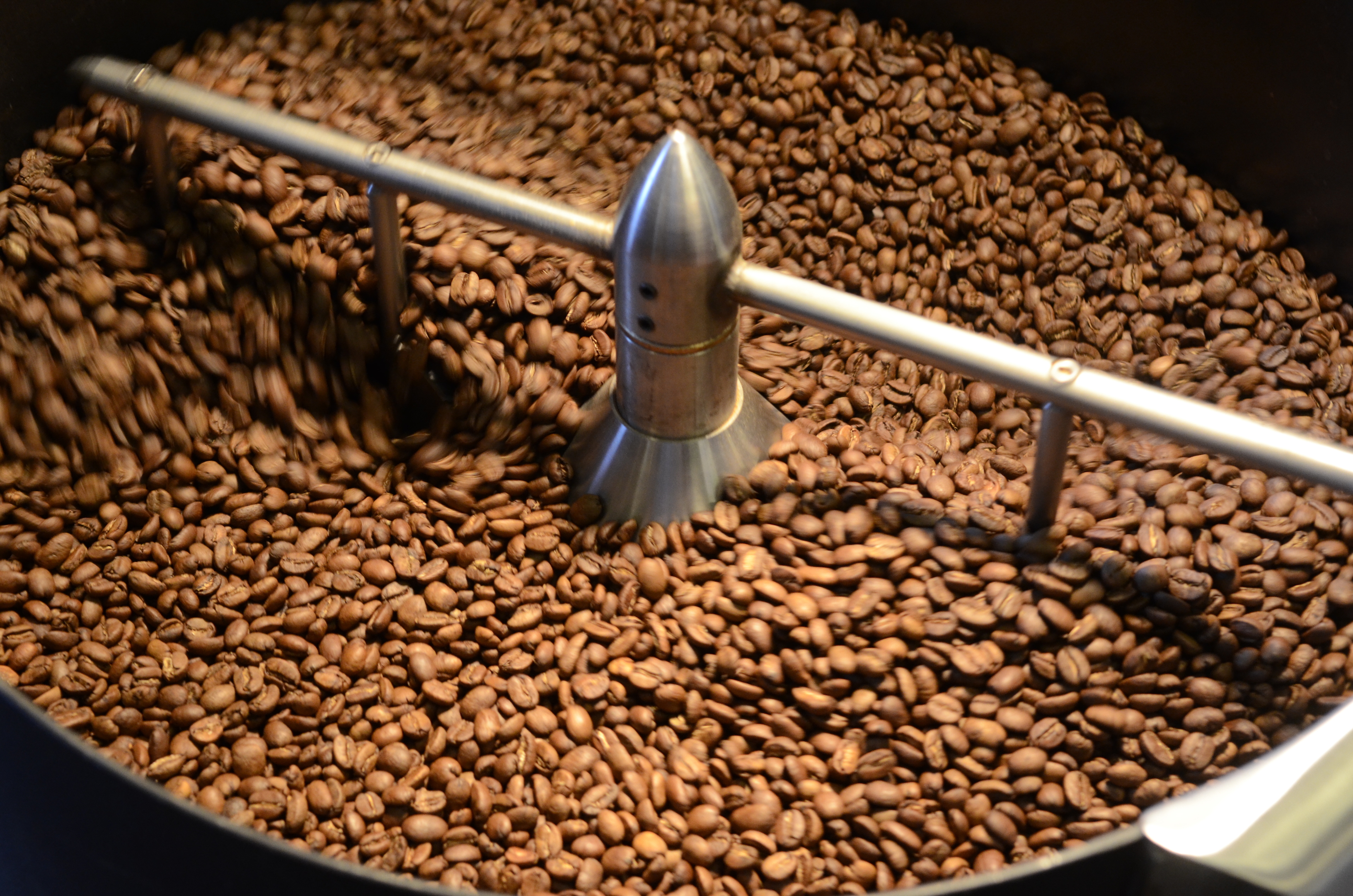 Coffee beans cool after being roasted at Velo Coffee Roasters on East Main Street. Later in 2014, the Chattanooga-based coffeemaker started a Kickstarter campaign to fund the purchase of a new roaster. The campaign successfully raised $37,260 and recently was named a Project We Love by Kickstarter's staff.